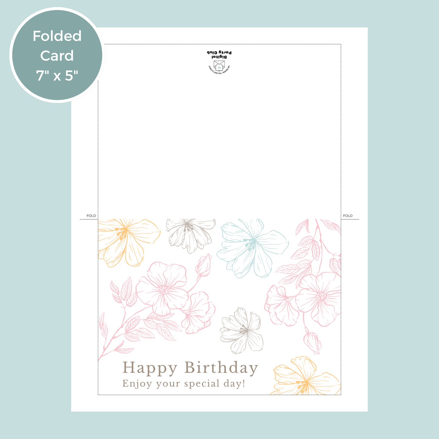 Printable Birthday Card - Flowers