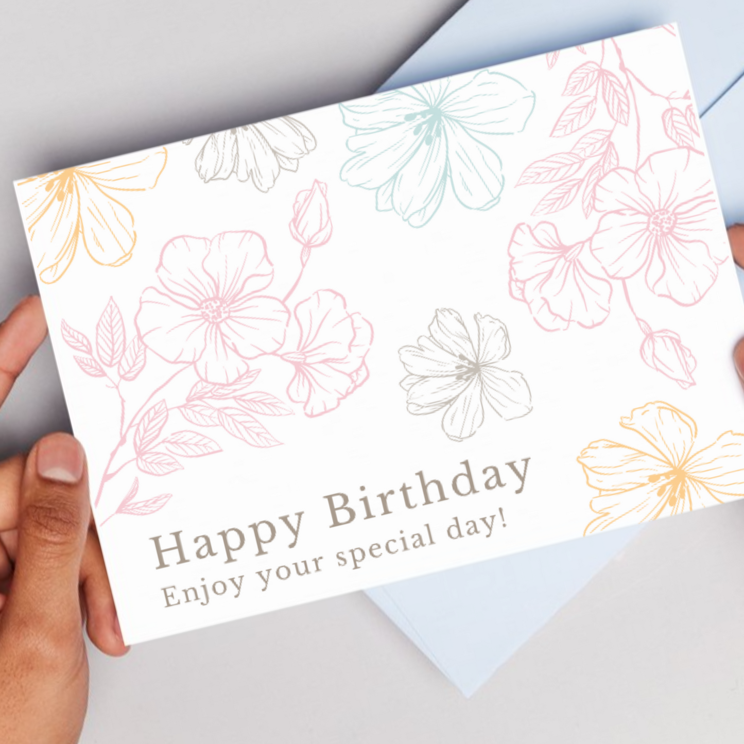 Printable Birthday Card - Flowers