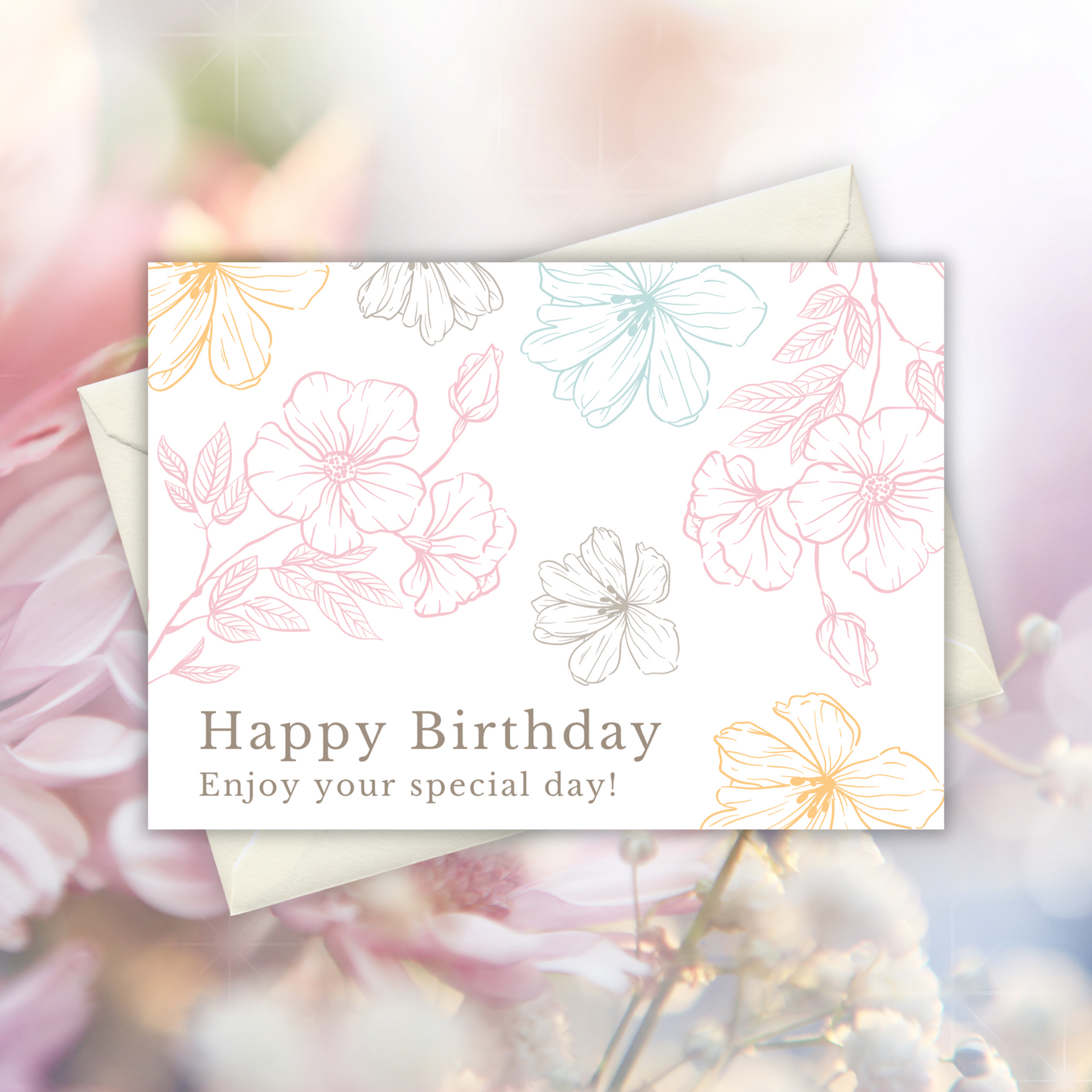 Printable Birthday Card - Flowers