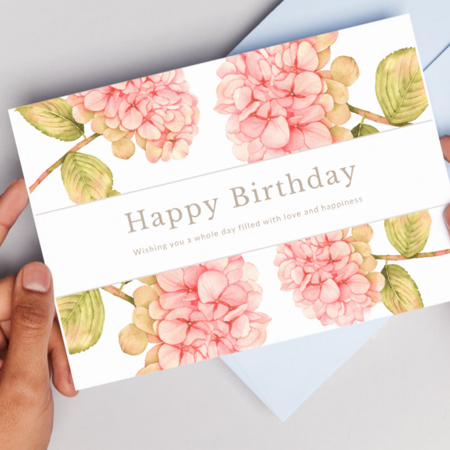 Printable Birthday Card - Pink Flowers