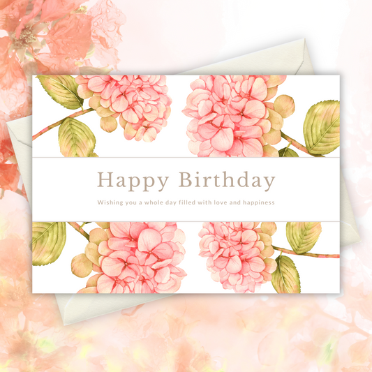 Printable Birthday Card - Pink Flowers