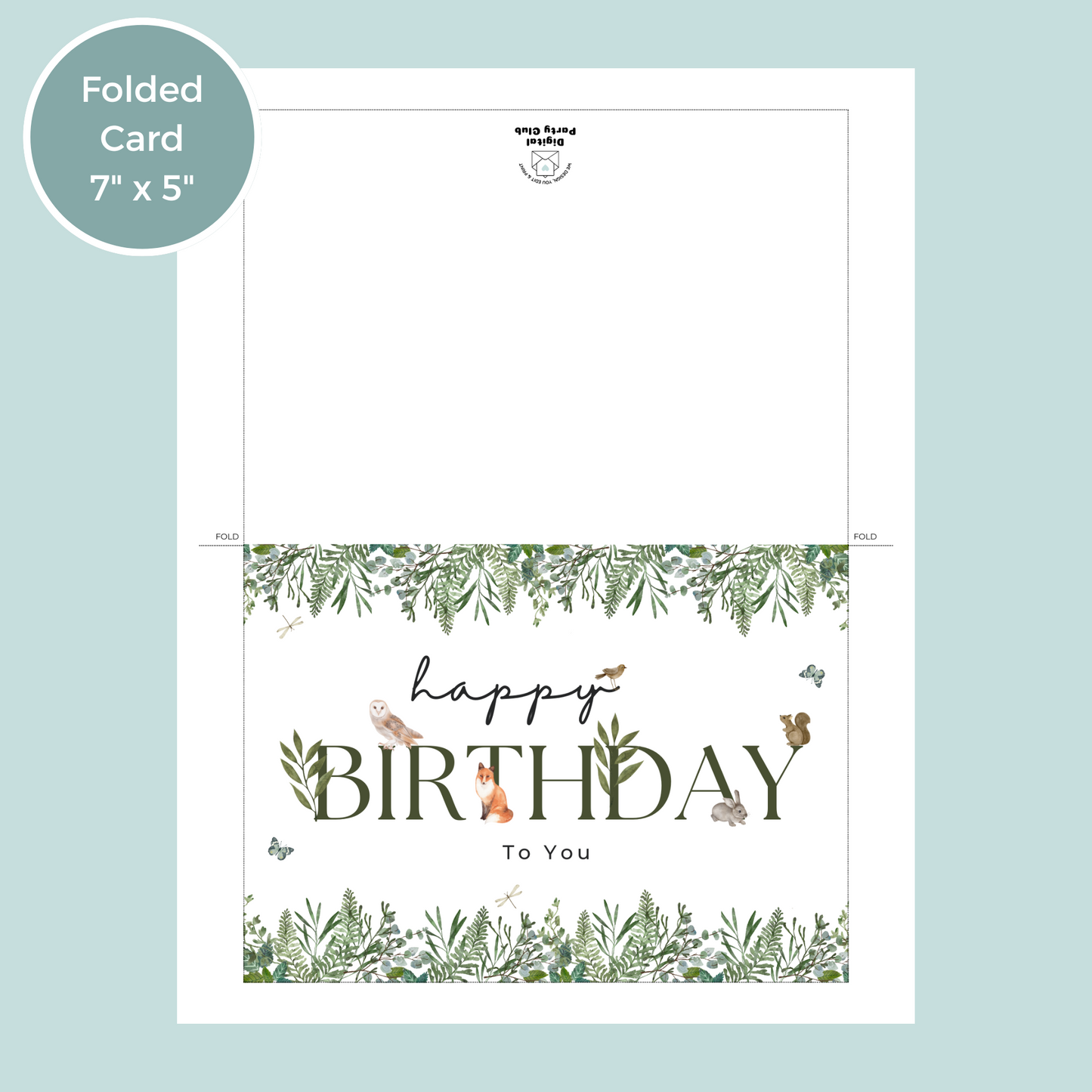 Printable Birthday Card - Woodland Animals