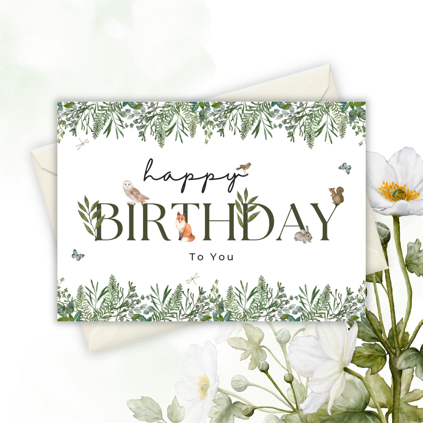 Printable Birthday Card - Woodland Animals