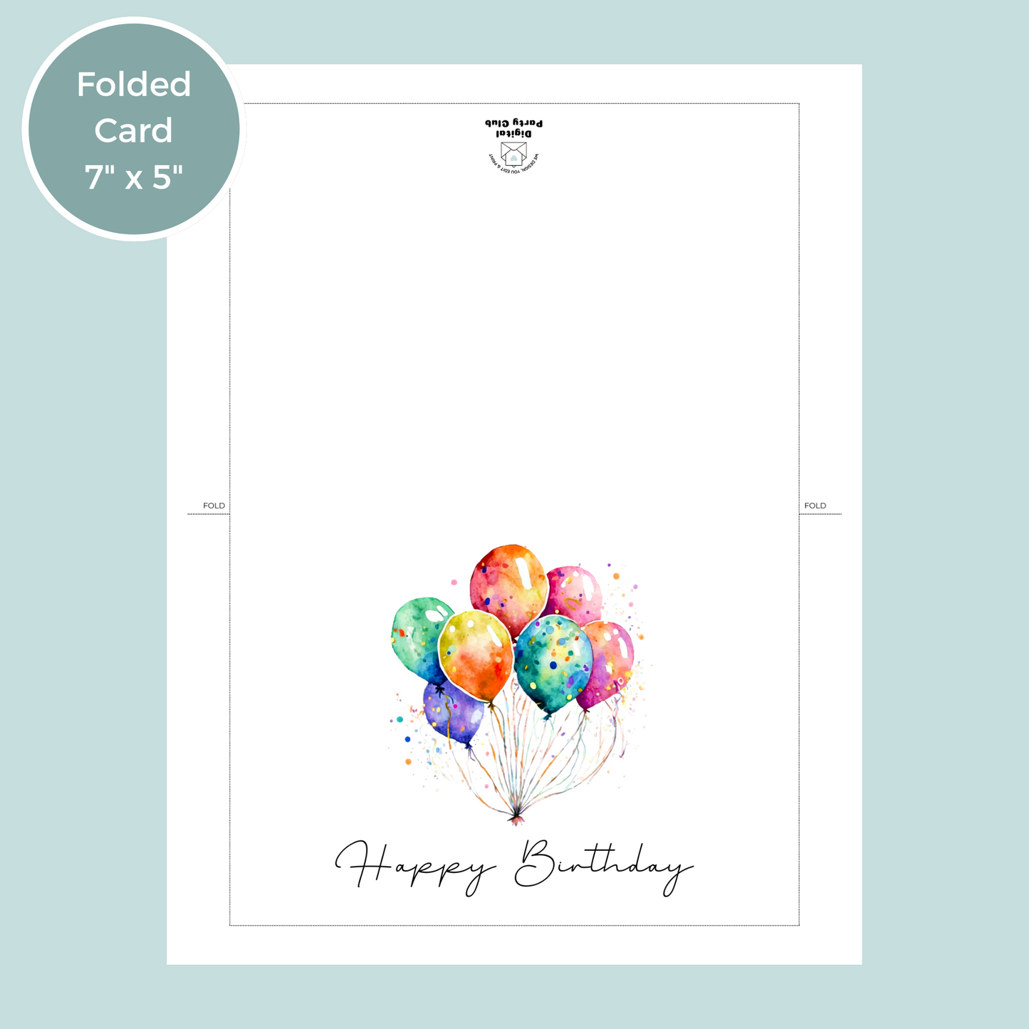 Printable Birthday Card - Balloons