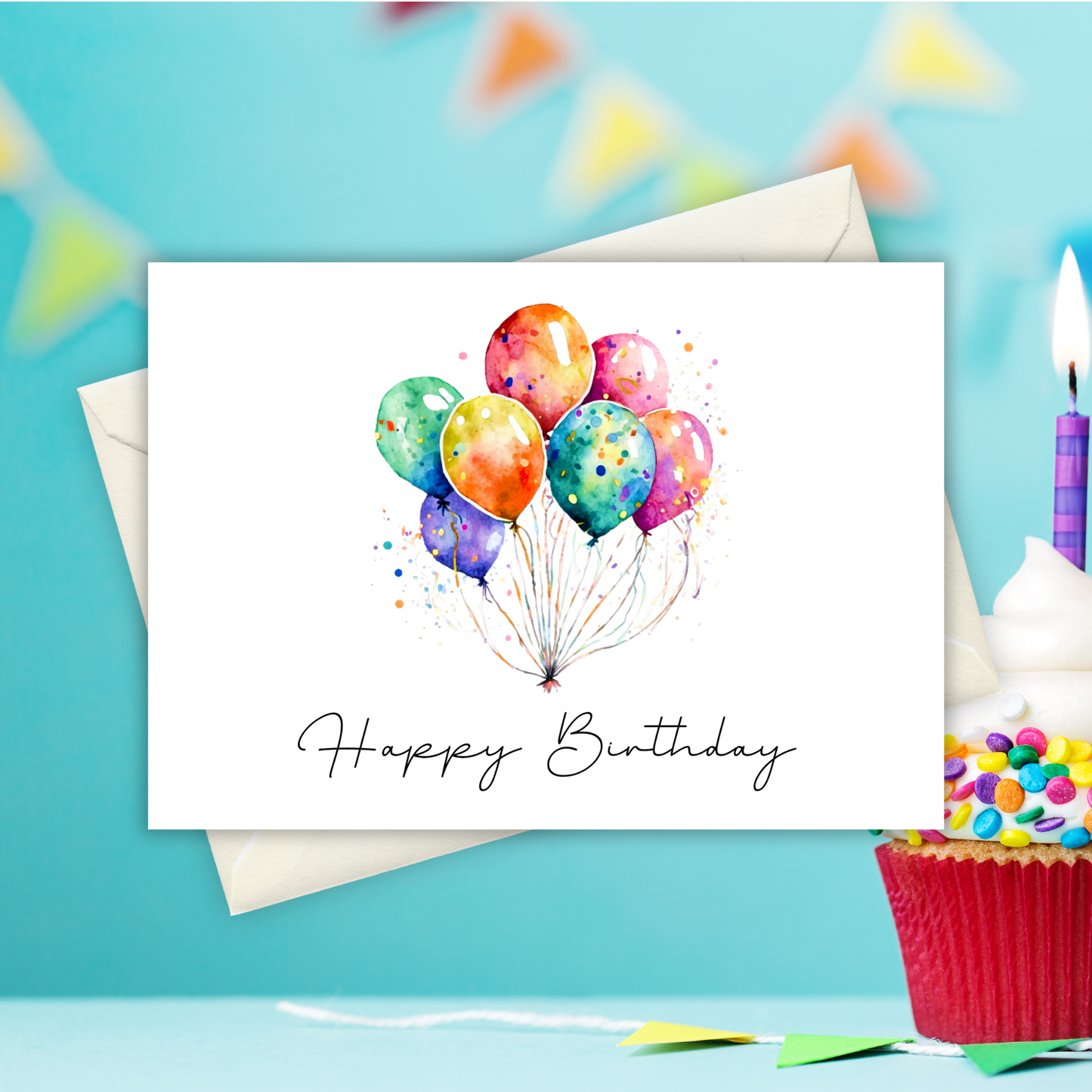 Printable Birthday Card - Balloons