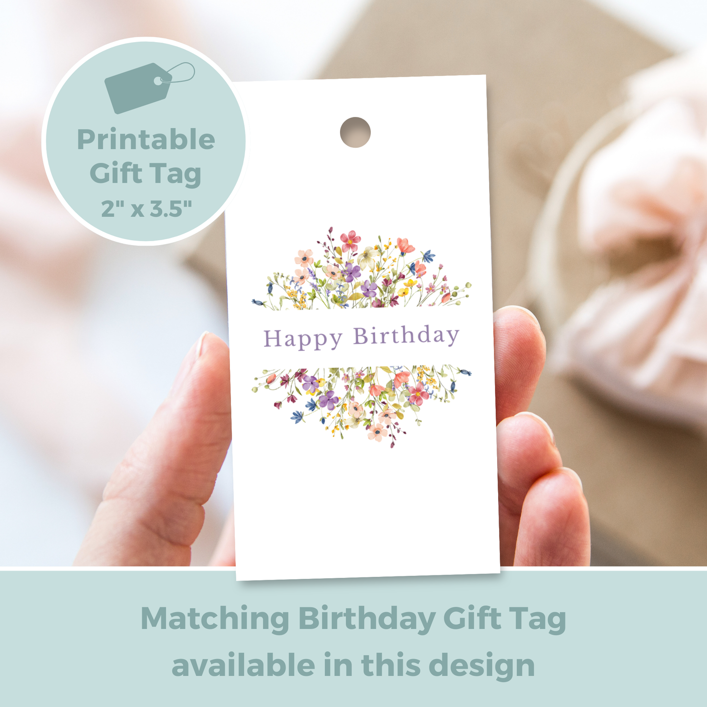 Printable Birthday Card - Wild Flowers