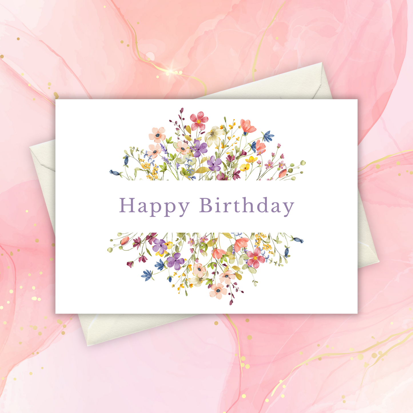 Printable Birthday Card - Wild Flowers