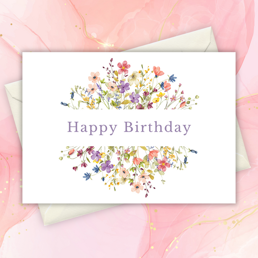 Printable Birthday Card - Wild Flowers