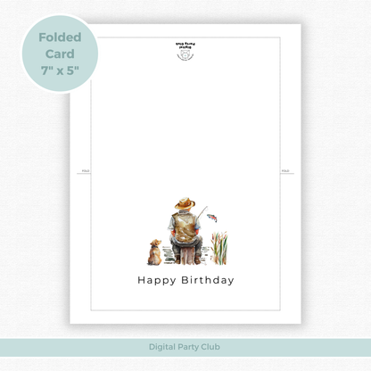 Printable Birthday Card - Fishing