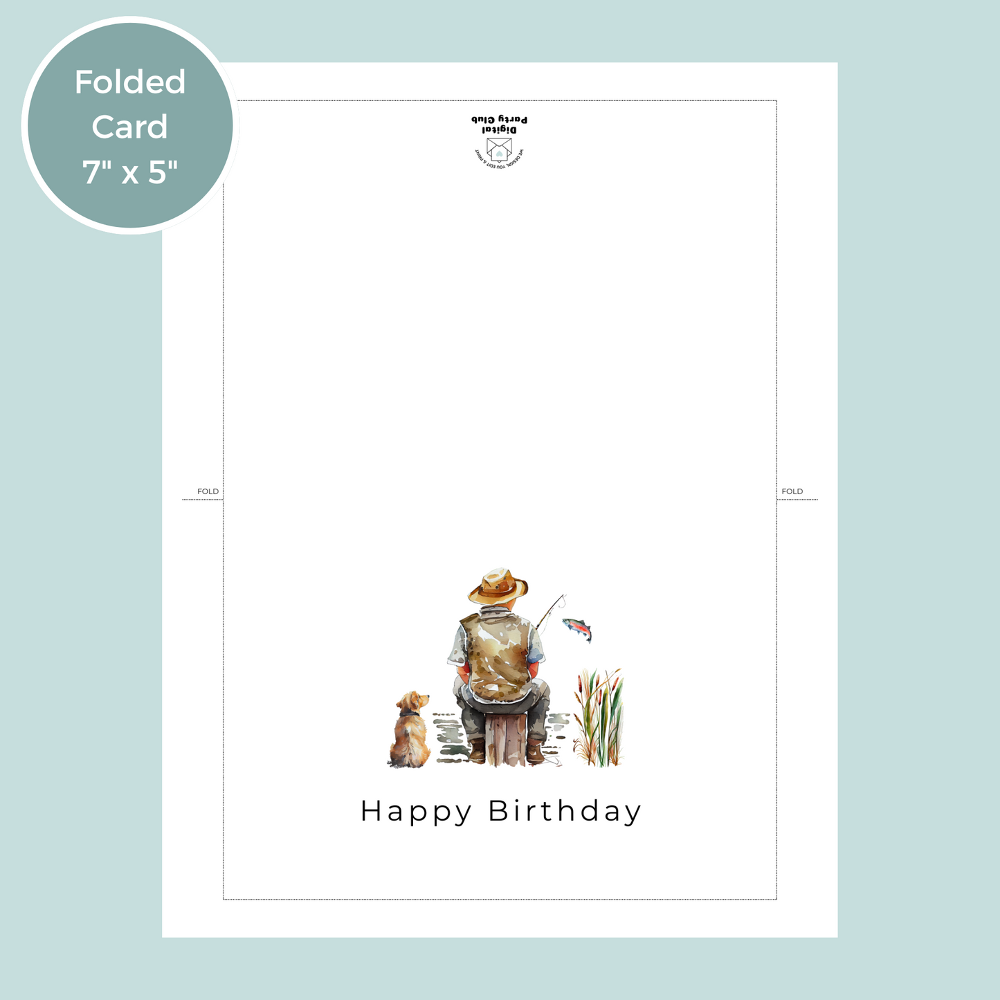 Printable Birthday Card - Fishing