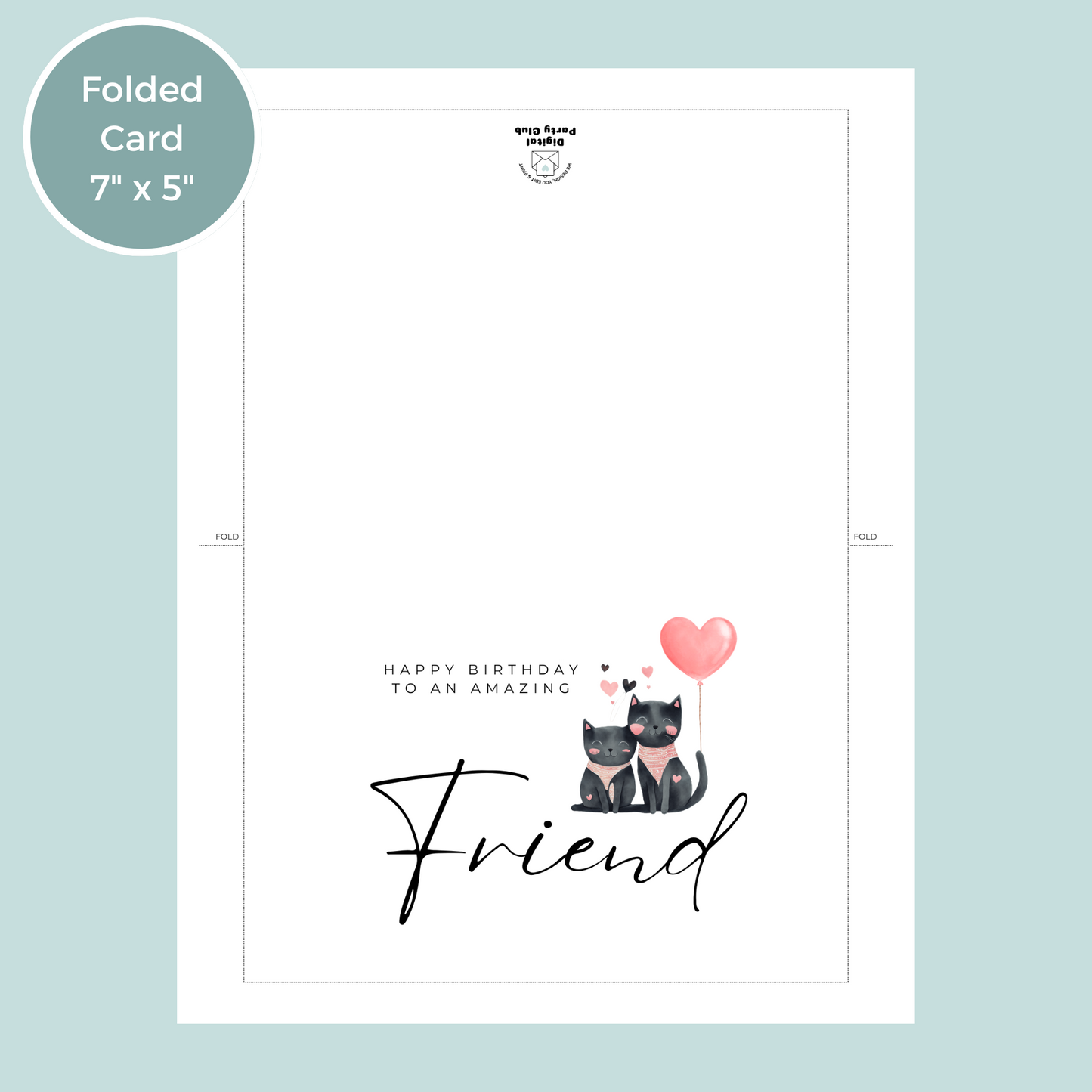 Printable Birthday Card - Friend Cat Lover