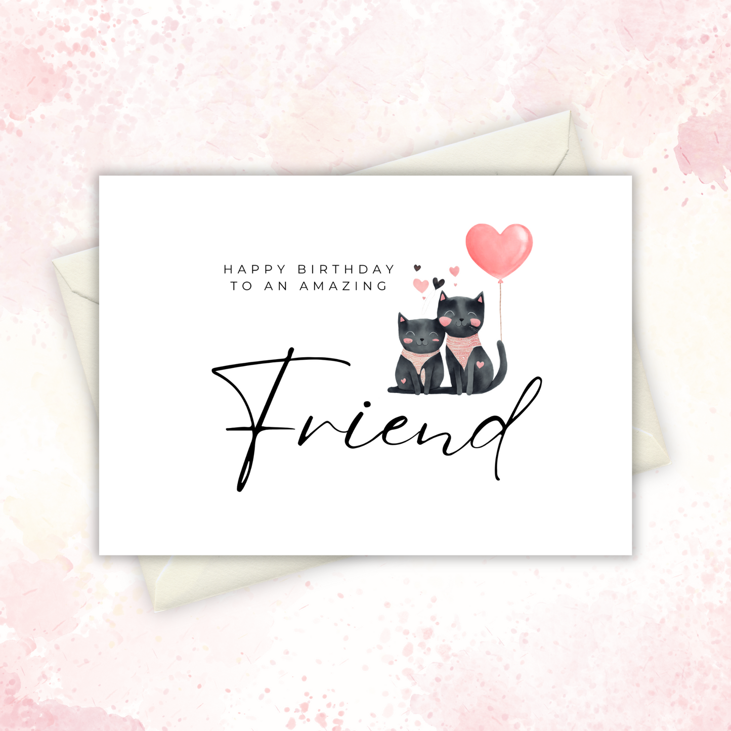 Printable Birthday Card - Friend Cat Lover