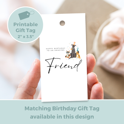 Printable Birthday Card - Friend Dog Lover