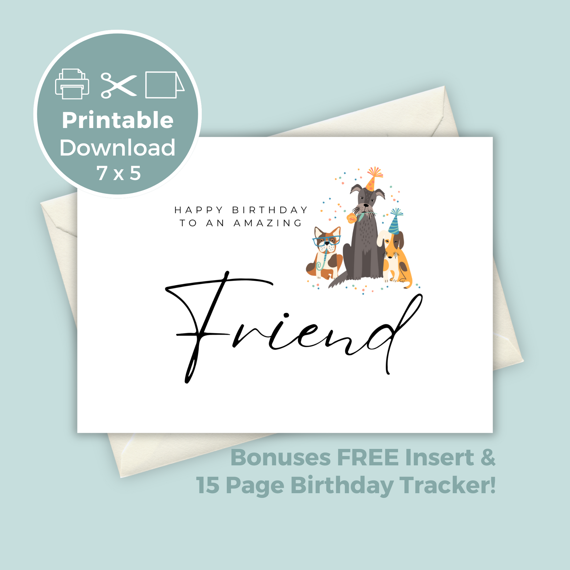 printable-birthday-card-friend-dog-lover-digital-party-club for Free Printable Dog Birthday Cards Printable Birthday Card - Friend Dog Lover – Digital Party Club for Free Printable Dog Birthday Cards
