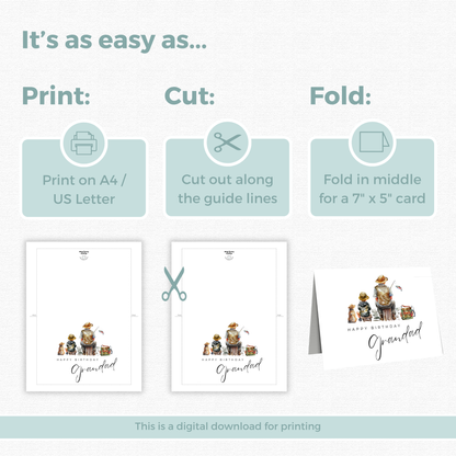 Printable Birthday Card - Grandad Fishing