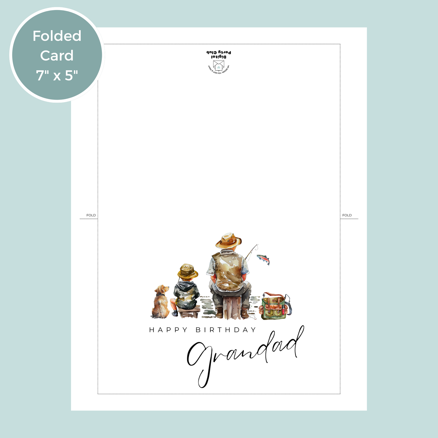 Printable Birthday Card - Grandad Fishing