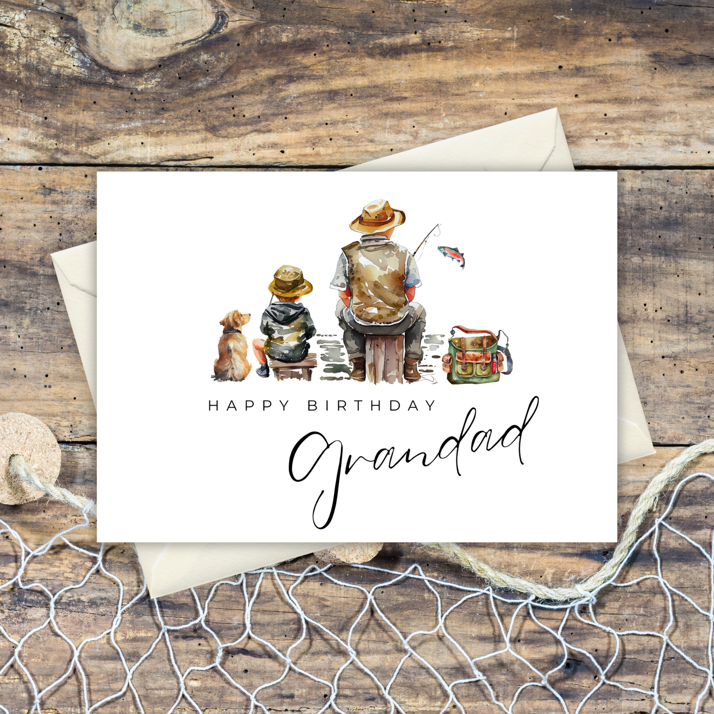 Printable Birthday Card - Grandad Fishing