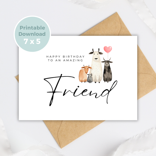 Printable Birthday Card - Friend