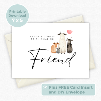 Printable Birthday Card - Friend