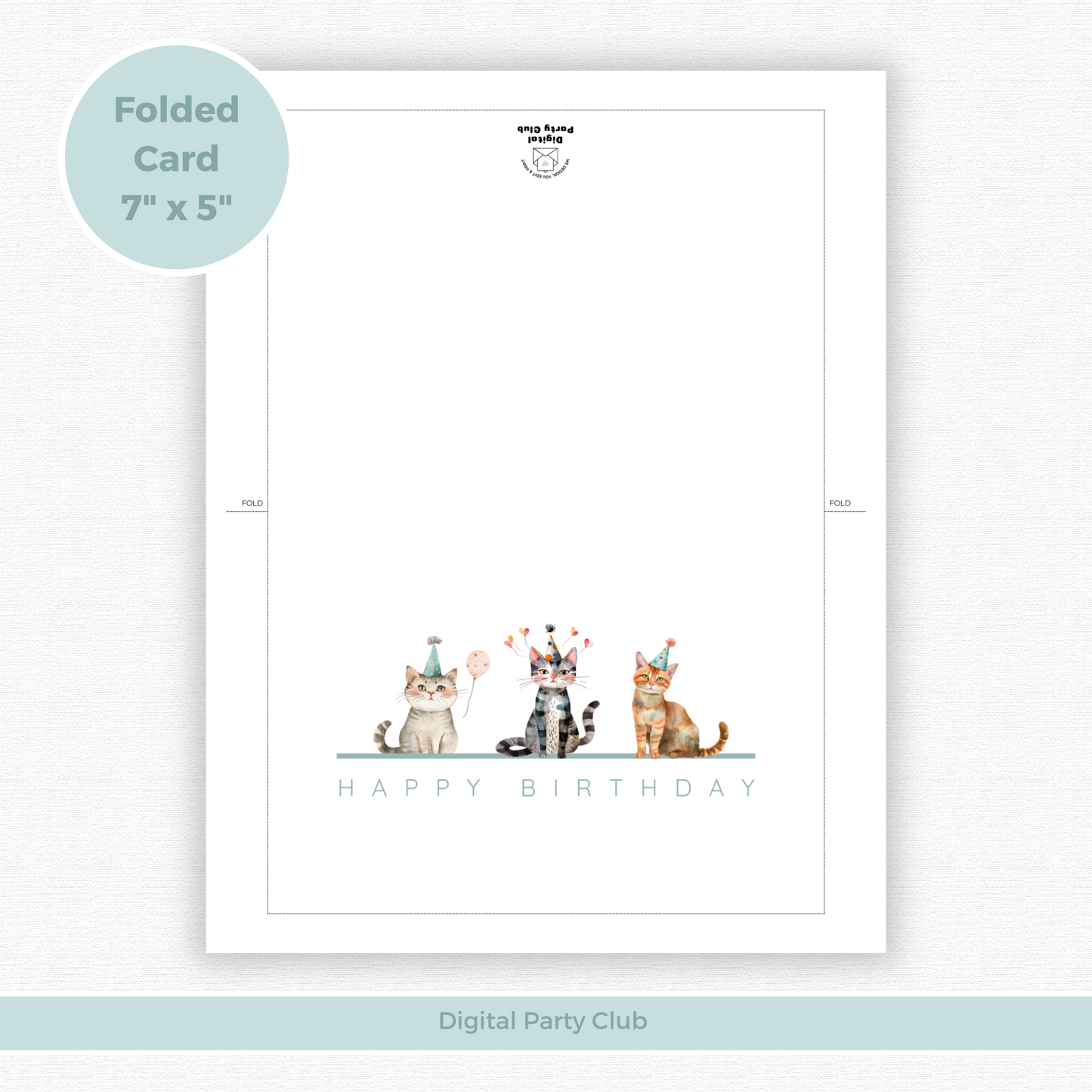 Printable Birthday Card - Trio of Cats