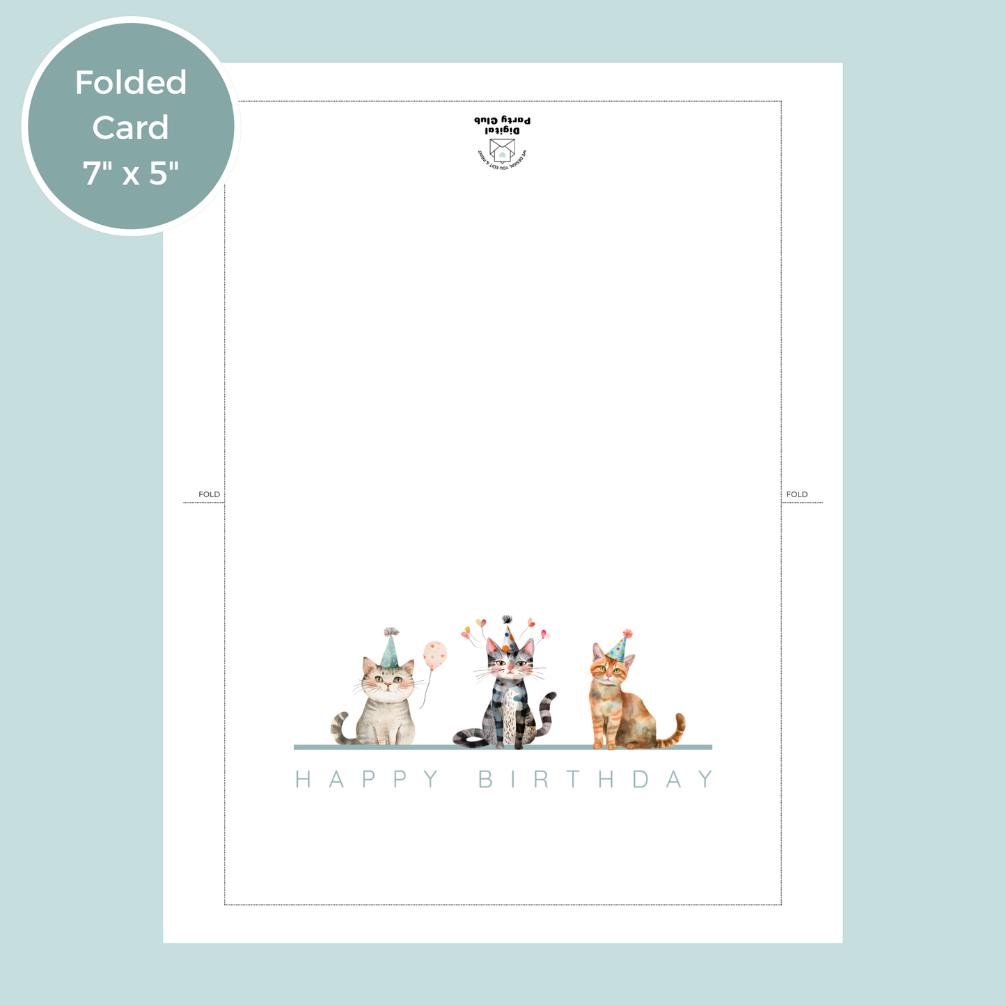 Printable Birthday Card - Trio of Cats