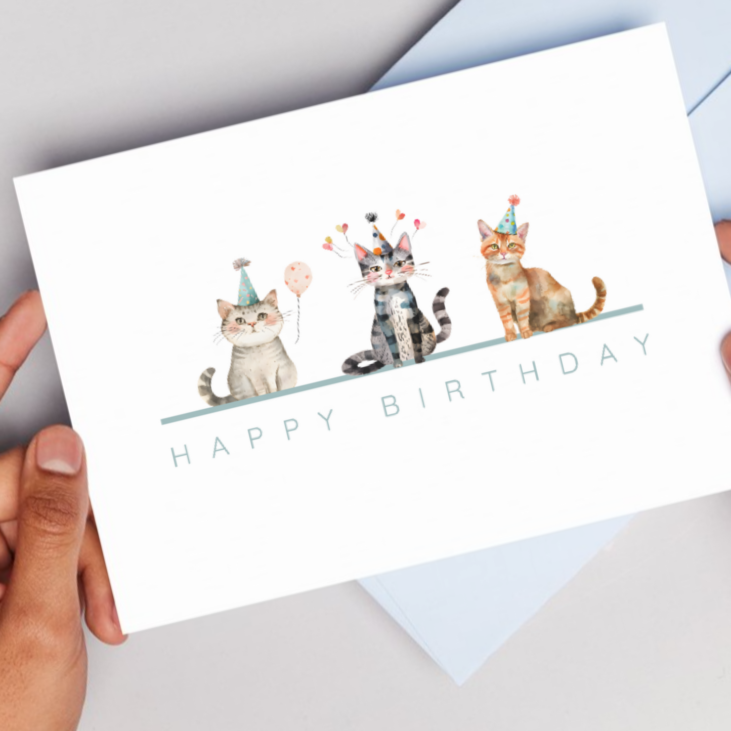 Printable Birthday Card - Trio of Cats