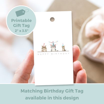 Printable Birthday Card - Trio of Cats
