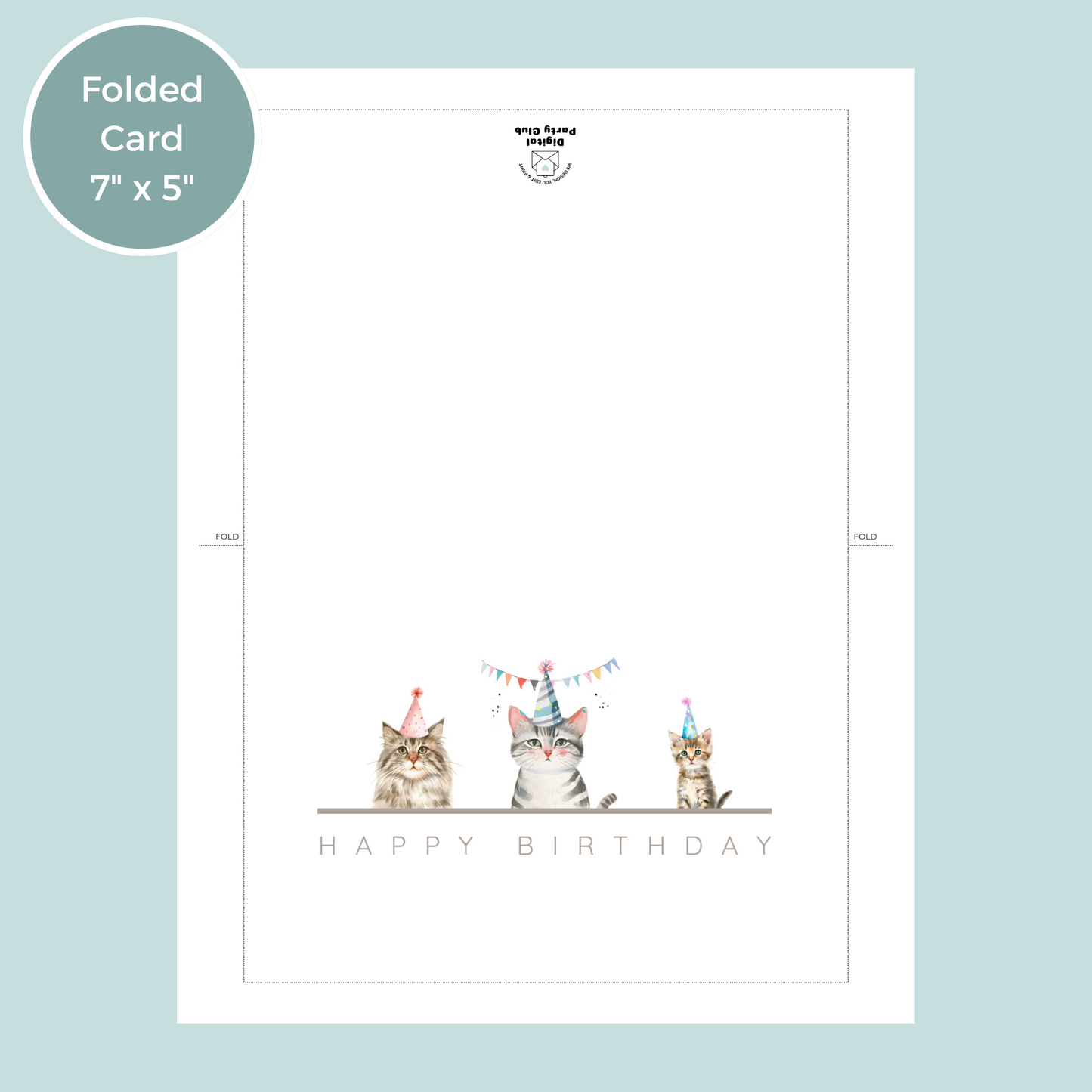 Printable Birthday Card - Trio of Cats