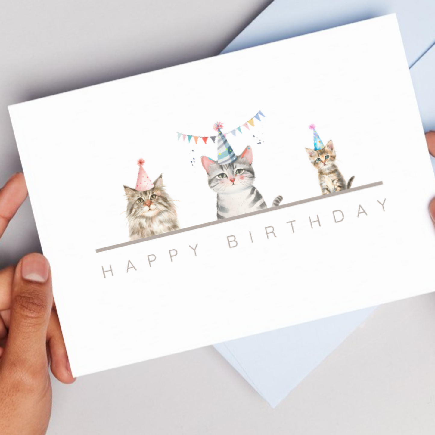 Printable Birthday Card - Trio of Cats