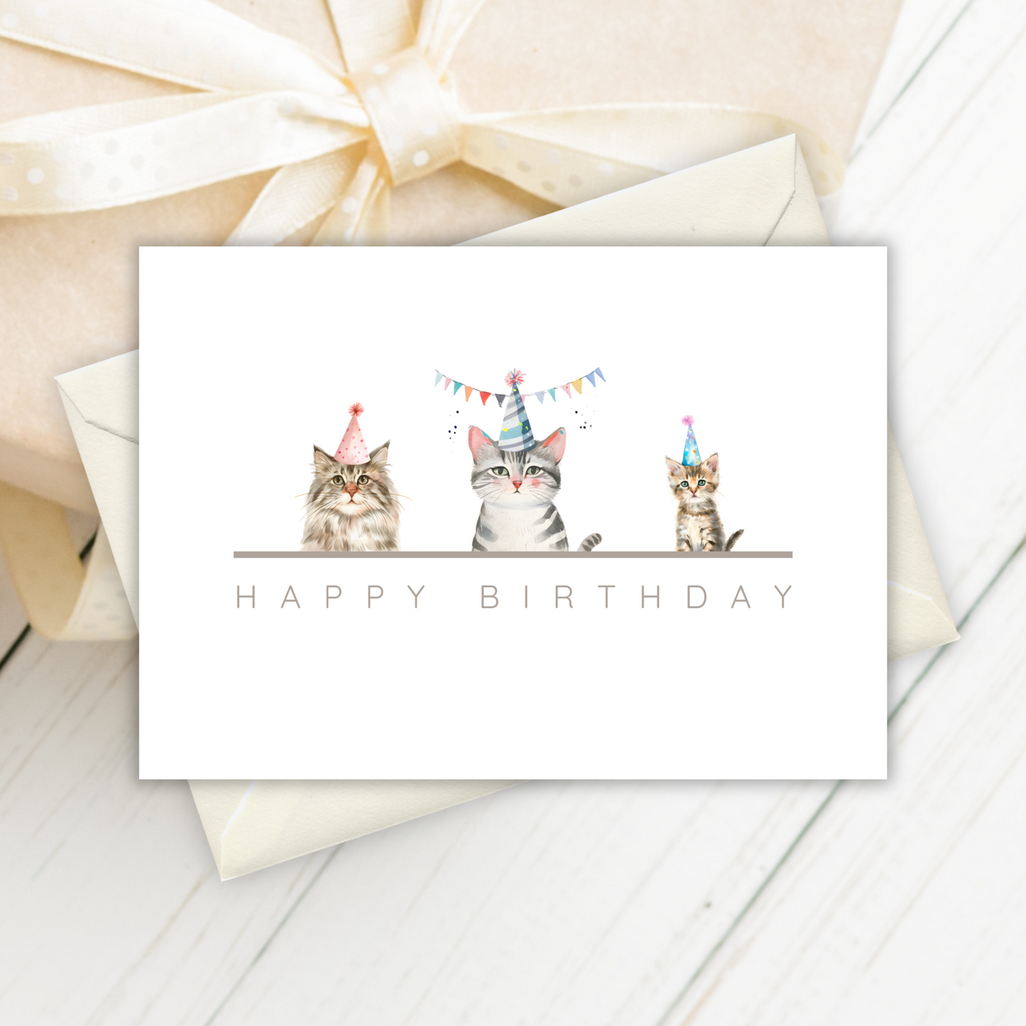 Printable Birthday Card - Trio of Cats