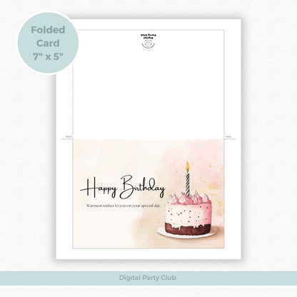 Printable Birthday Card - Cake