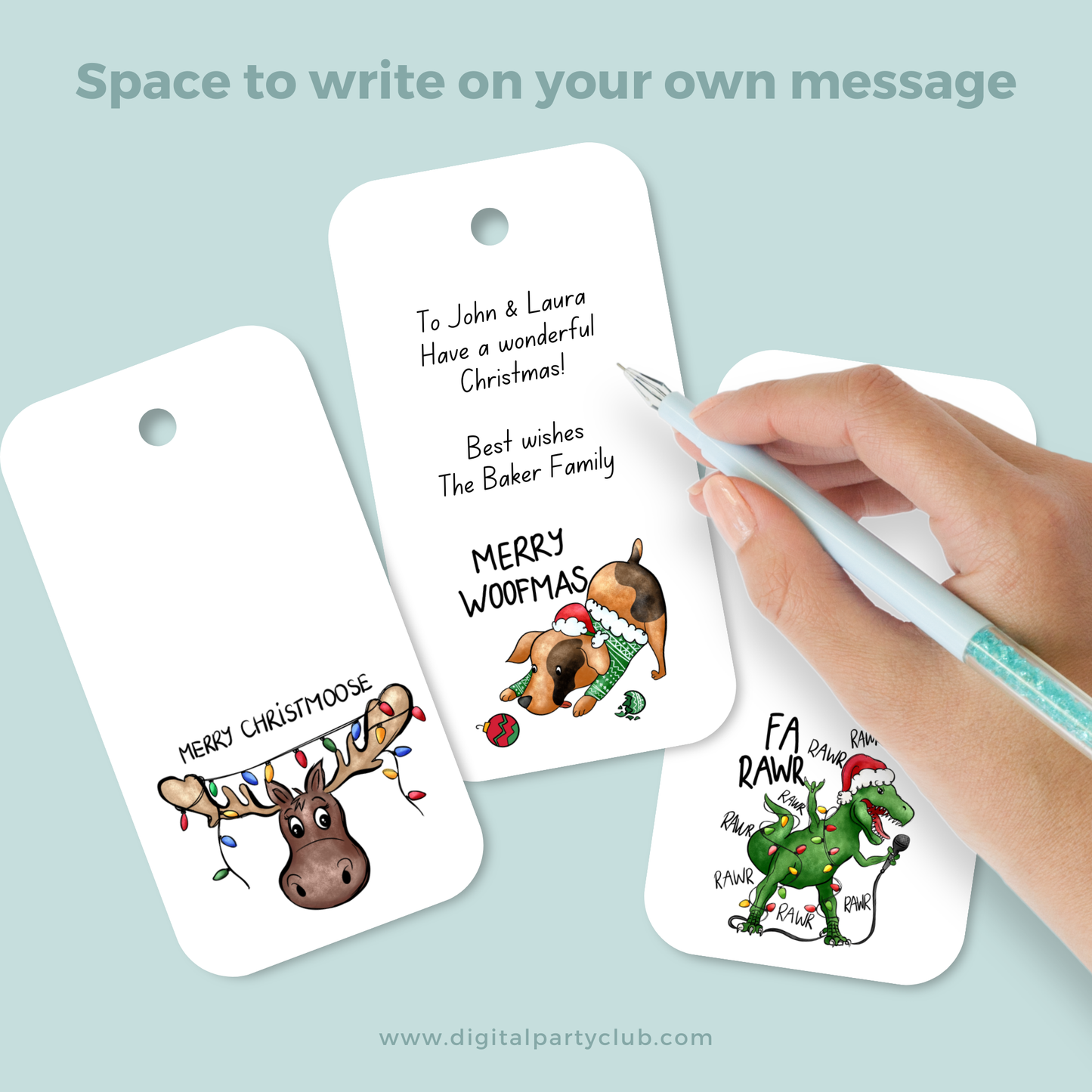 Set of 6 Printable Christmas Gift Tags - Funny