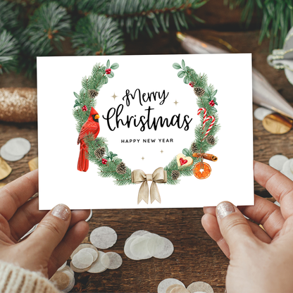 Printable Christmas Card - Wreath