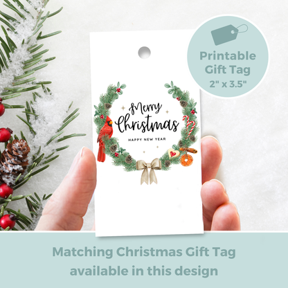Printable Christmas Card - Wreath