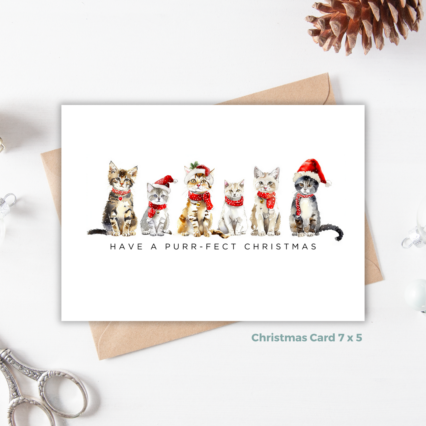 Printable Christmas Card - Purr-fect Christmas