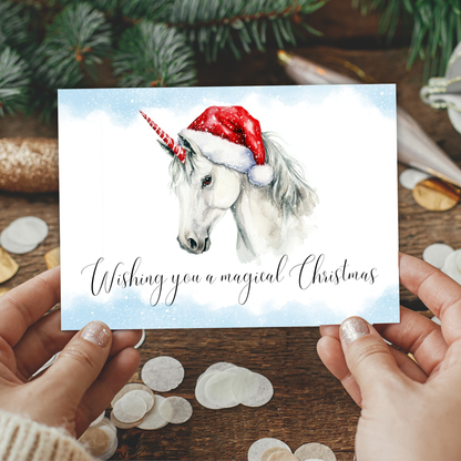 Printable Christmas Card - Unicorn
