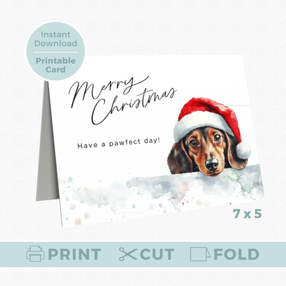 Printable Christmas Card - Pawfect Day