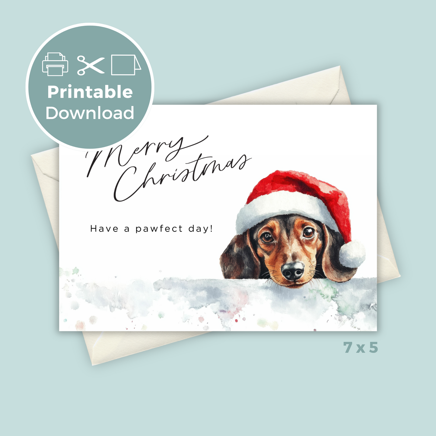 Printable Christmas Card - Pawfect Day