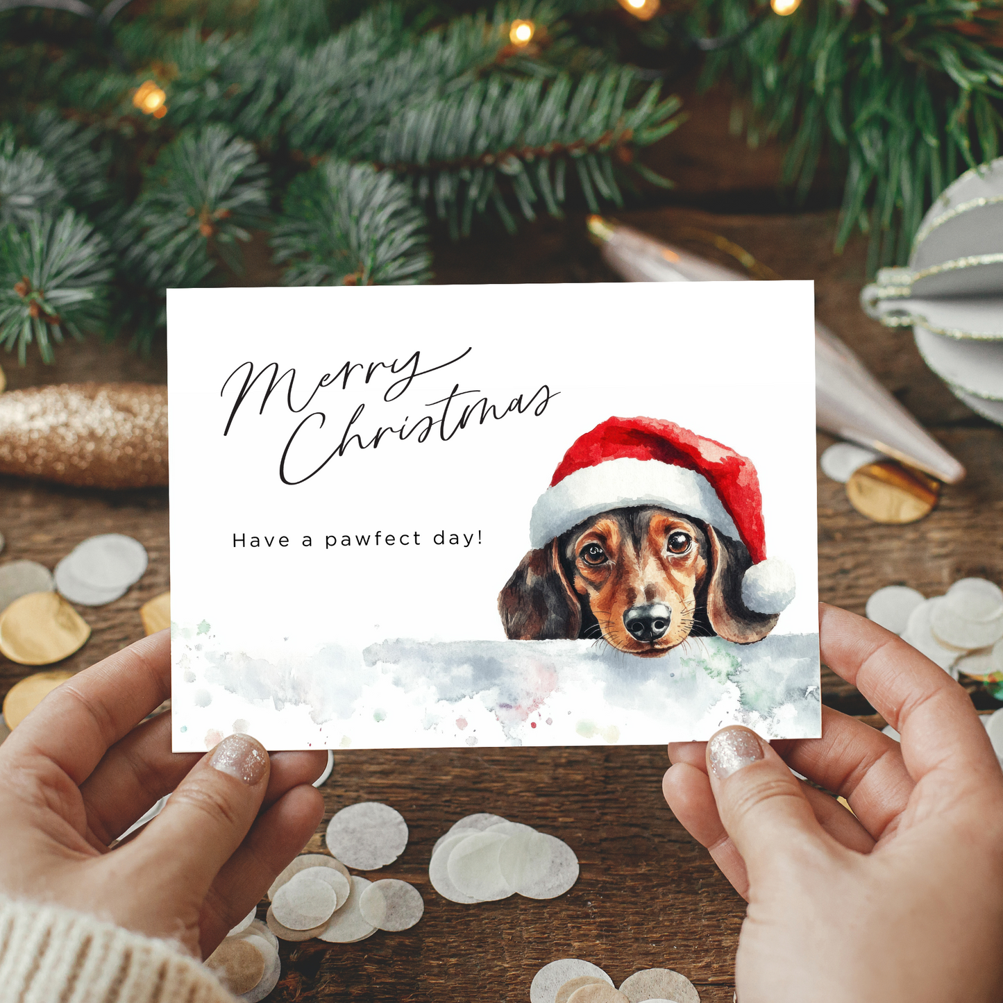 Printable Christmas Card - Pawfect Day