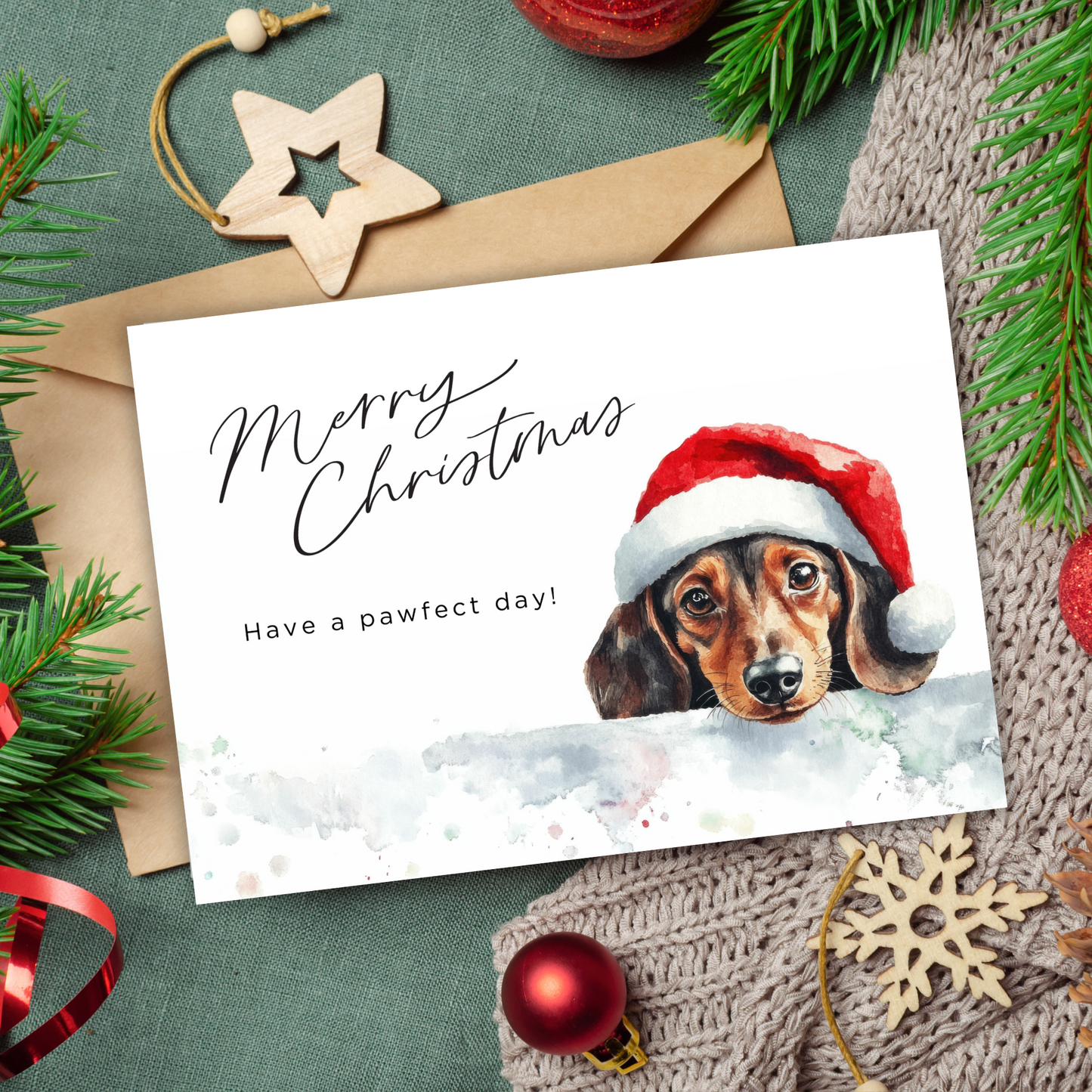 Printable Christmas Card - Pawfect Day