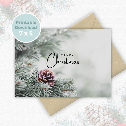 Printable Christmas Card - Winter Scene