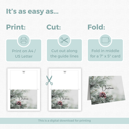 Printable Christmas Card - Winter Scene