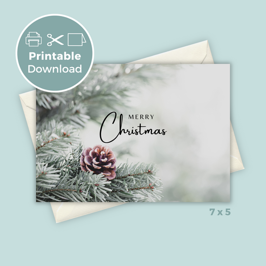 Printable Christmas Card - Winter Scene