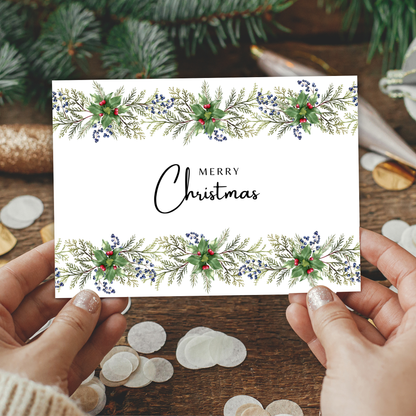 Printable Christmas Card - Festive Garland
