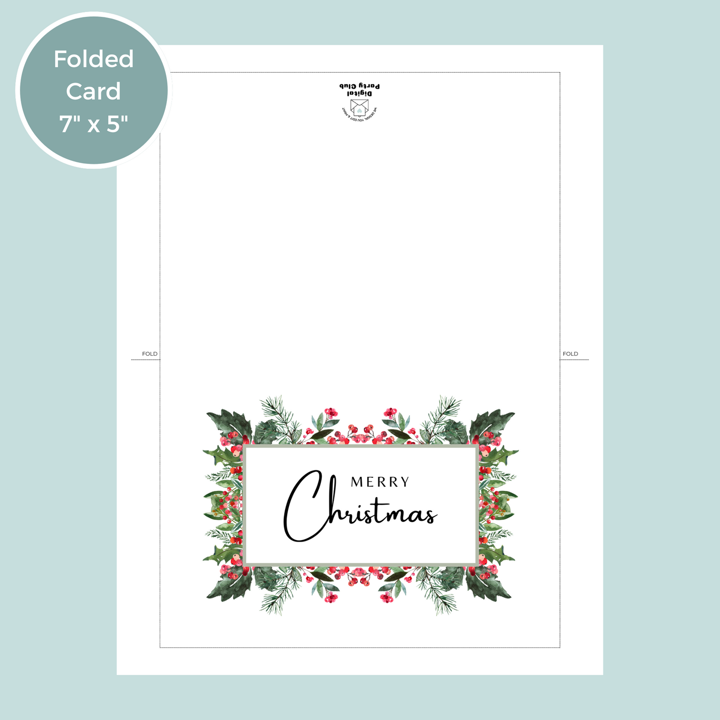 Printable Christmas Card - Festive Border