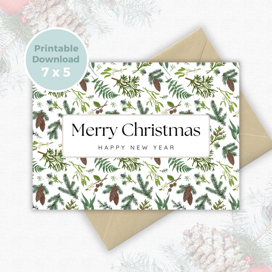 Printable Christmas Card - Mistletoe