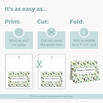 Printable Christmas Card - Mistletoe