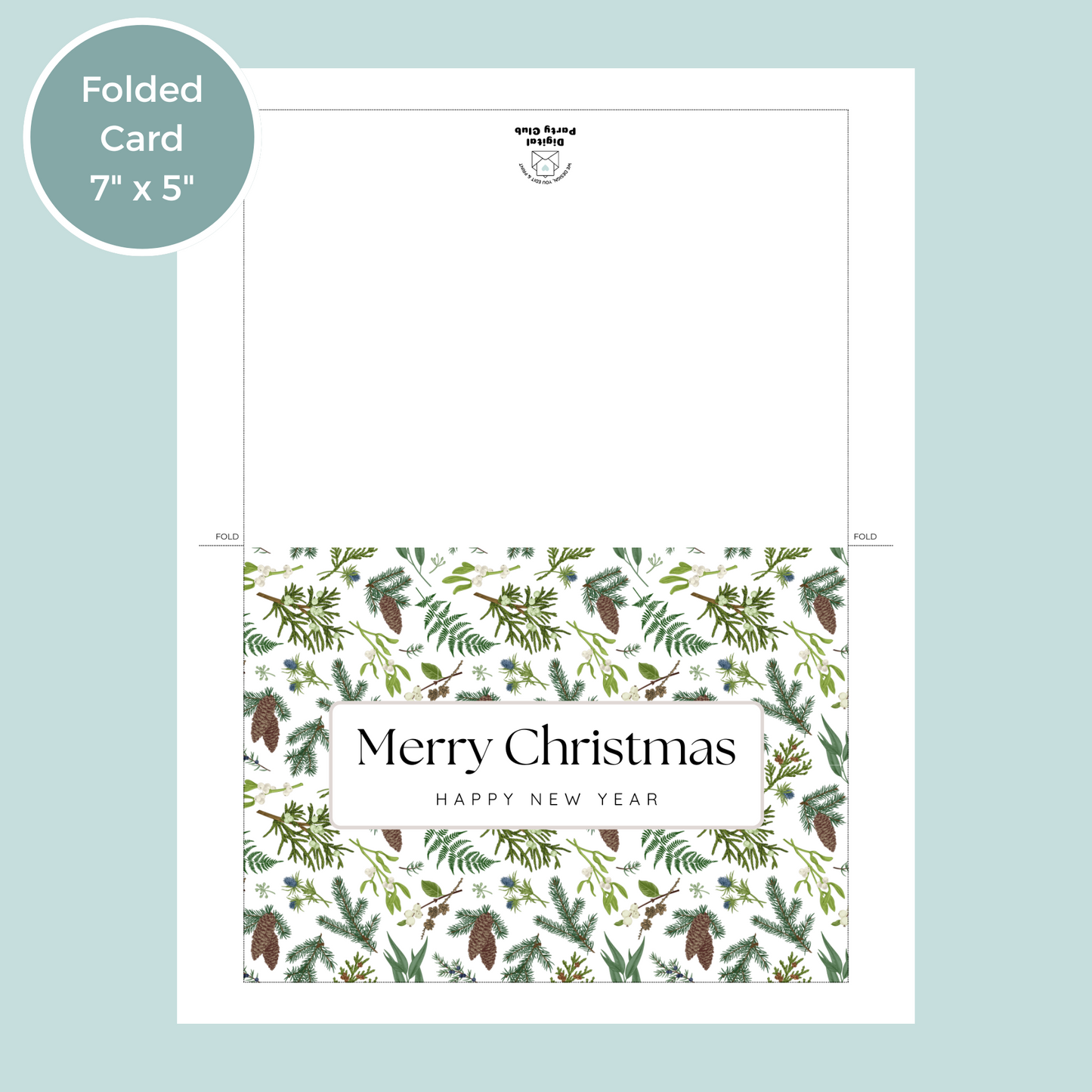 Printable Christmas Card - Mistletoe