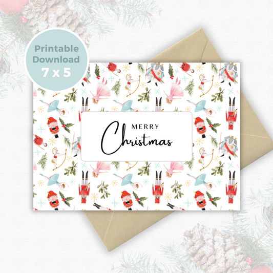 Printable Christmas Card - Nutcracker