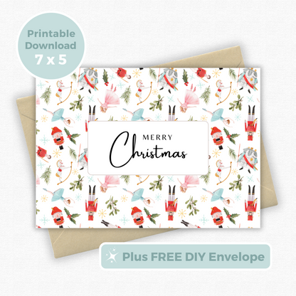 Printable Christmas Card - Nutcracker